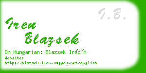 iren blazsek business card